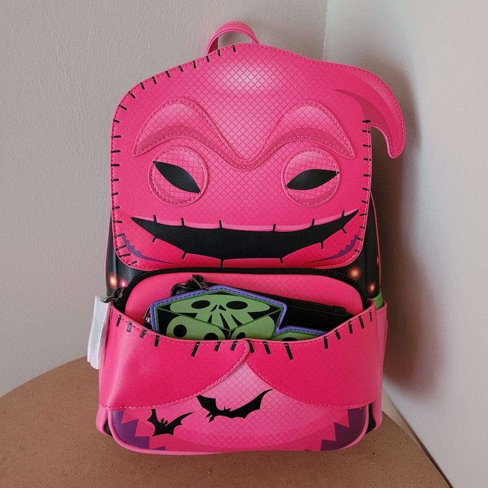 Oogie Boogie Neon Pink Comic Con Mini Backpack Brand New